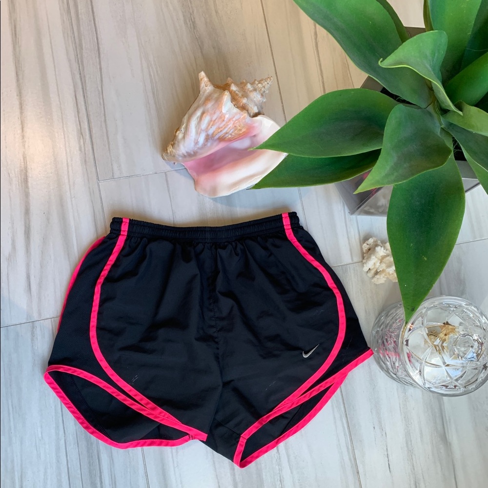 Black nike shorts with pink outline